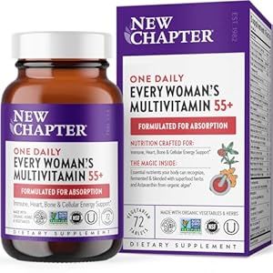 New Chapter Women’s Multivitamin 50 Plus for Cellular Energy, Heart & Immune Support with 20+ Nutrients + Astaxanthin – Every Woman’s One Daily 55+, Gentle on The Stomach, 72 Count