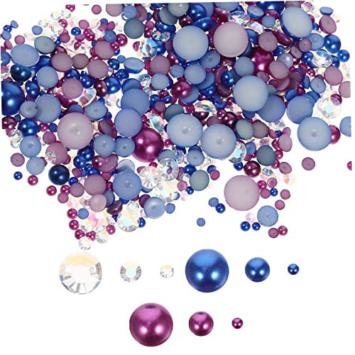 SOESFOUFU Nail Art Decor Multi-Function Nail Adornments Imitation Half Pearl Bead Charms for DIY Projects