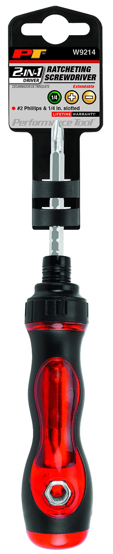 Performance Tool W9214 Extendable Double Sided Bit with Multi-Position Settings and Ratcheting Mechanism