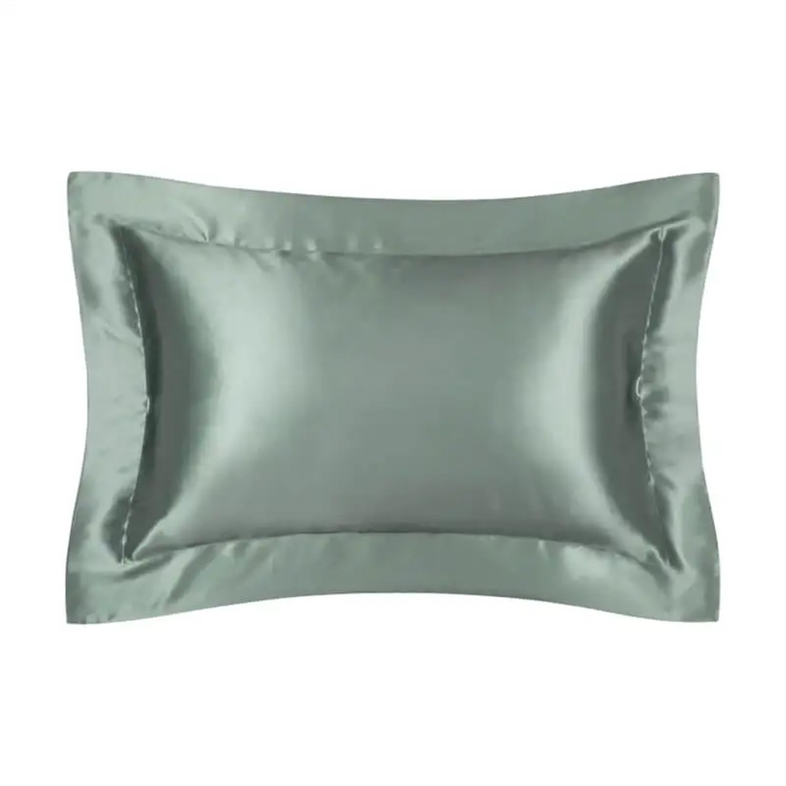Fundas de Almohada de satén con Cremallera， Mora Natural Pura de Doble Cara(Pistachio)