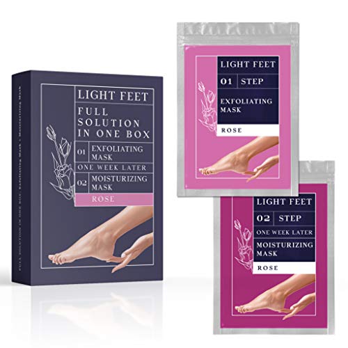Exfoliating And Moisturizing Foot Peel Mask In One Box – Feet Treatment – Removes Dead Skin, Repairs Cracked Heels – Rose Scented Foot Masks #TOP19