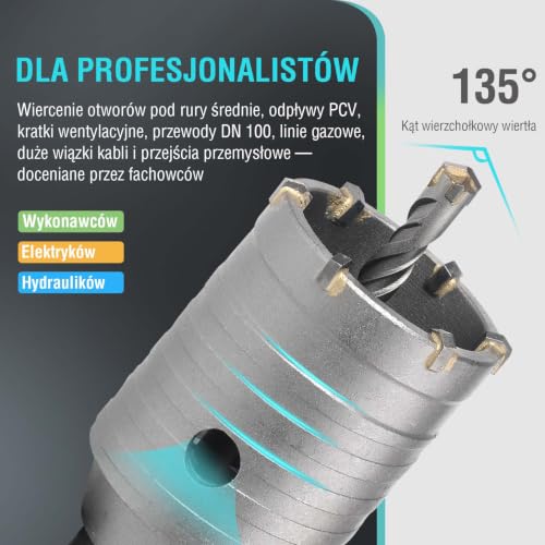Image of BINOTA 80 mm (3-1 /8 inch) Concrete Hole Saw with SDS-Plus Shank