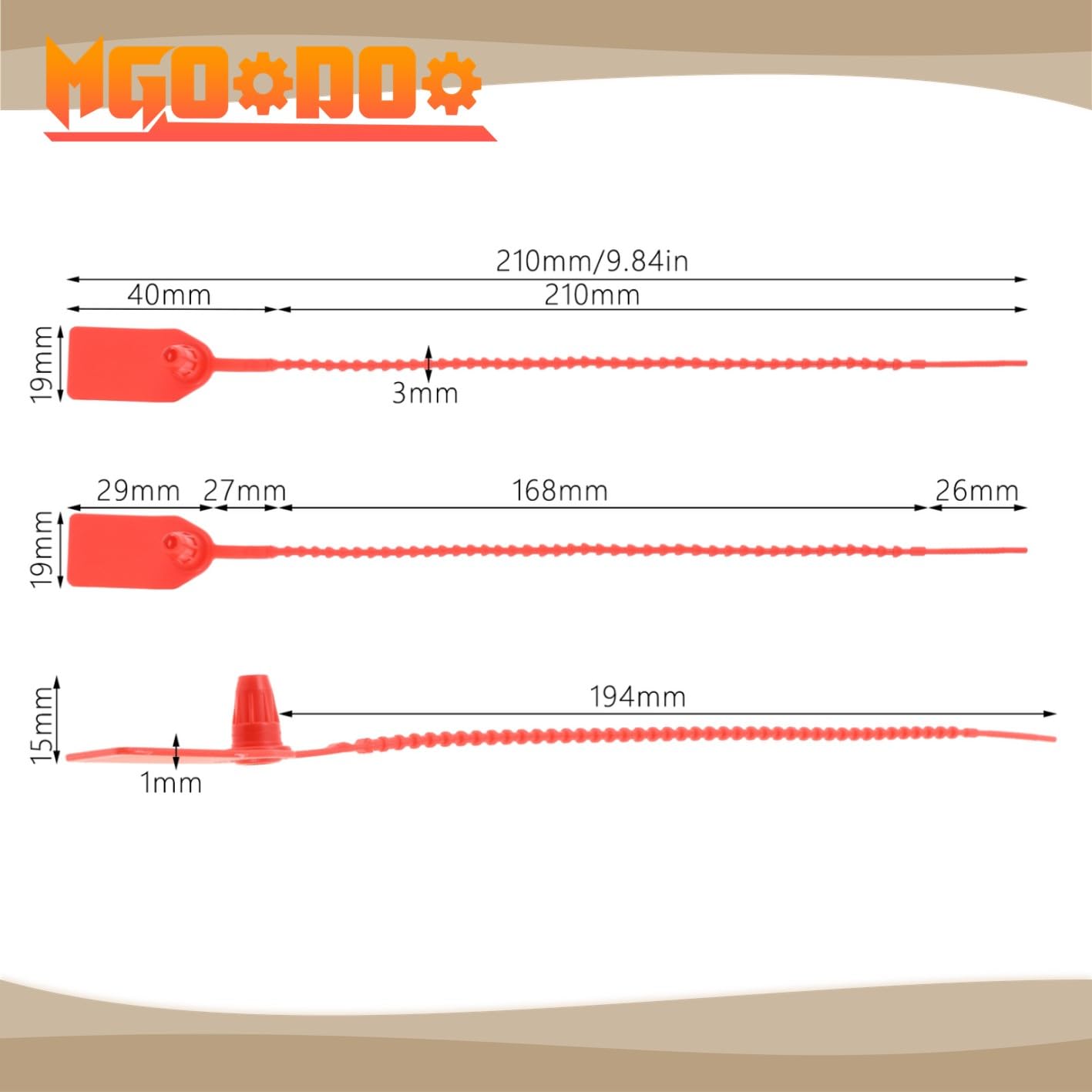 Mgoodoo 500 x Numbered Plastic Security Seals Red Lettering Self Locking Fire Extinguishers Vehicle Doors Storage Boxes - Image 2