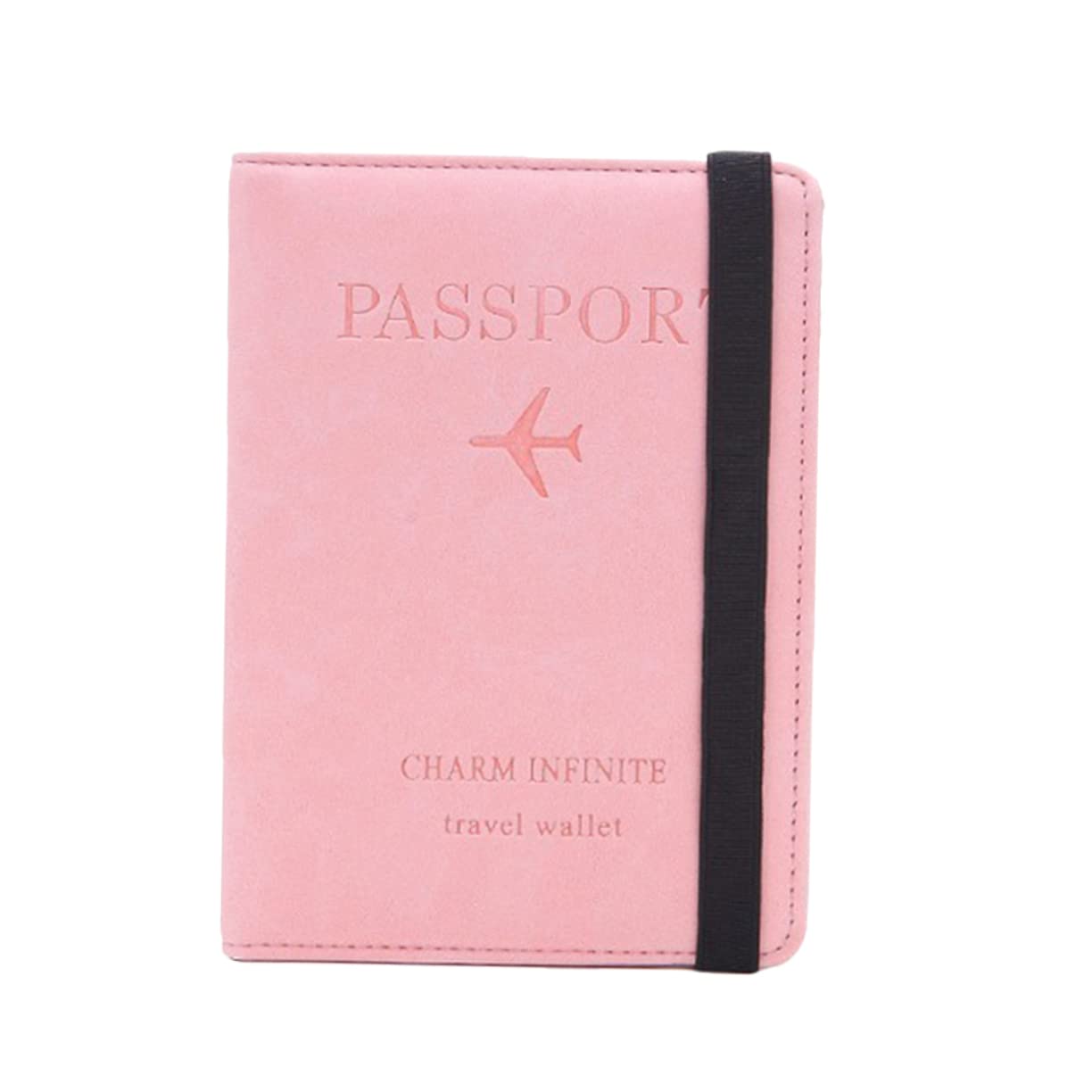 2piezas Cartera RFID para Pasaporte PU Piel Organizador Multi-Funcional Compacto para Viajes y Oficina Color Rosa para Mujeres y Niñas