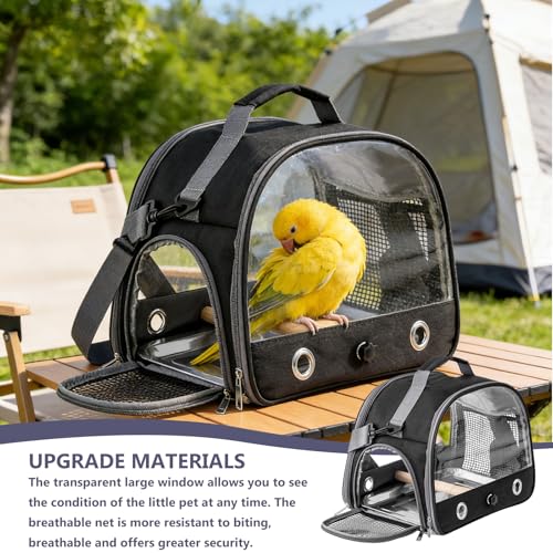 Vogel-Tragetasche-mit-Edelstahl-Tablett-und-Stehstange-Vogel-Transportbox-Atmungsaktiver-Tragbarer-Vogelkafig-fur-WellensittichSitticheKleintiere-Bird-Transport-BoxSchwarz | Dealmeister.io Alt tag für bilder post titel