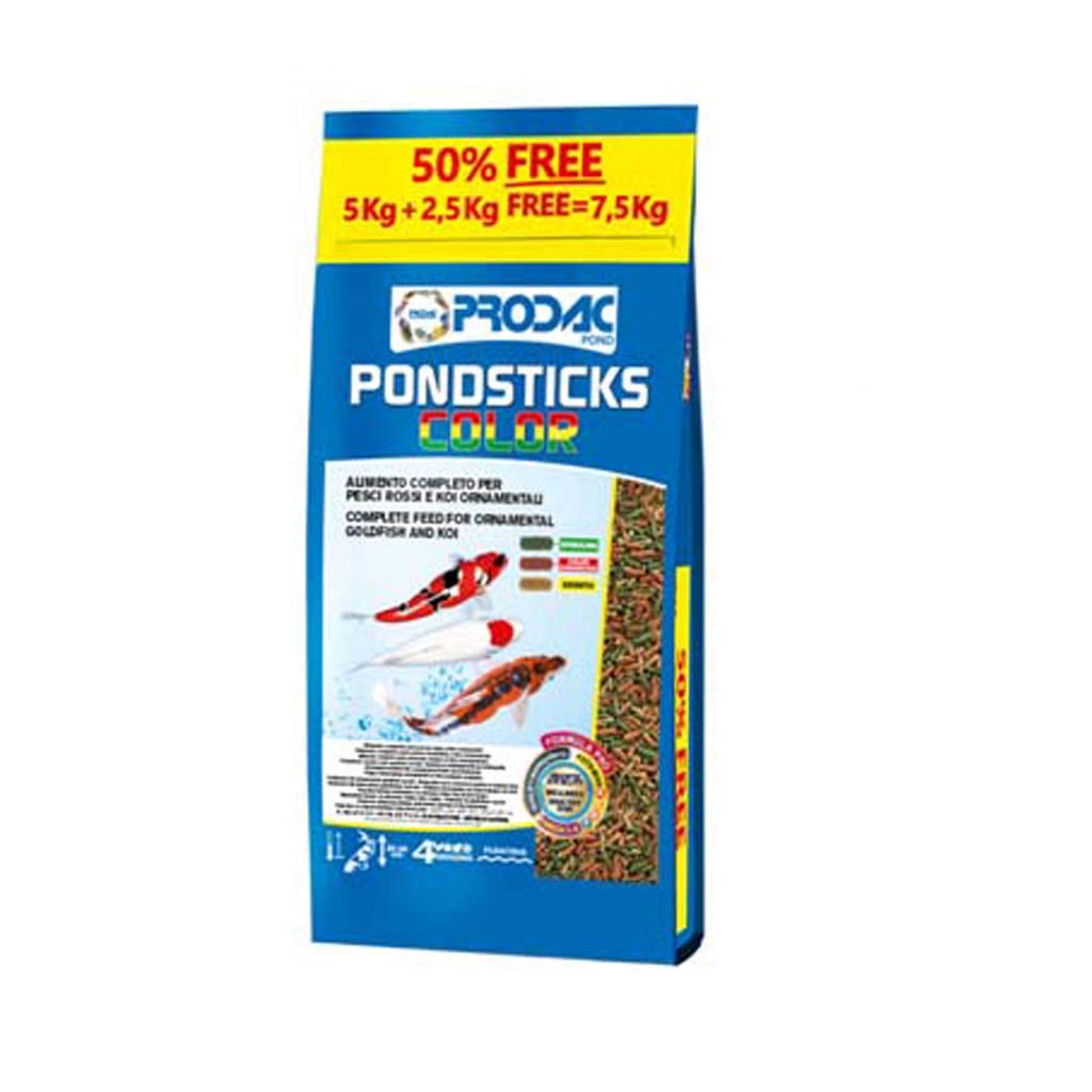 Prodac Pond Color Stick MANGIME 5 kg + 2.5 Carpe Koi Pesci Rossi