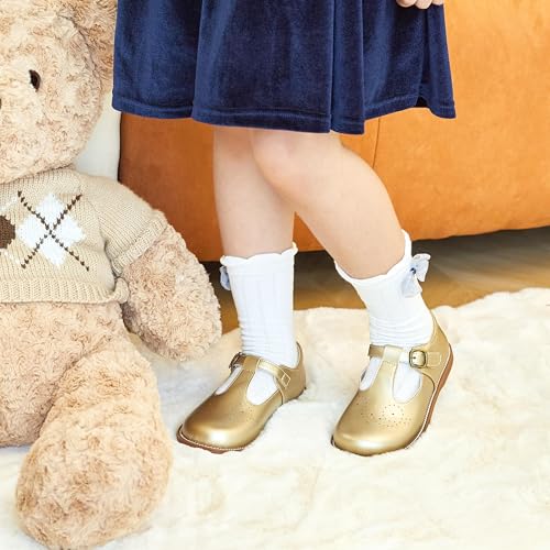 Image of GINFIVE Toddler Girls Dress Shoes Little Kids Flats School Mary Janes Shoes