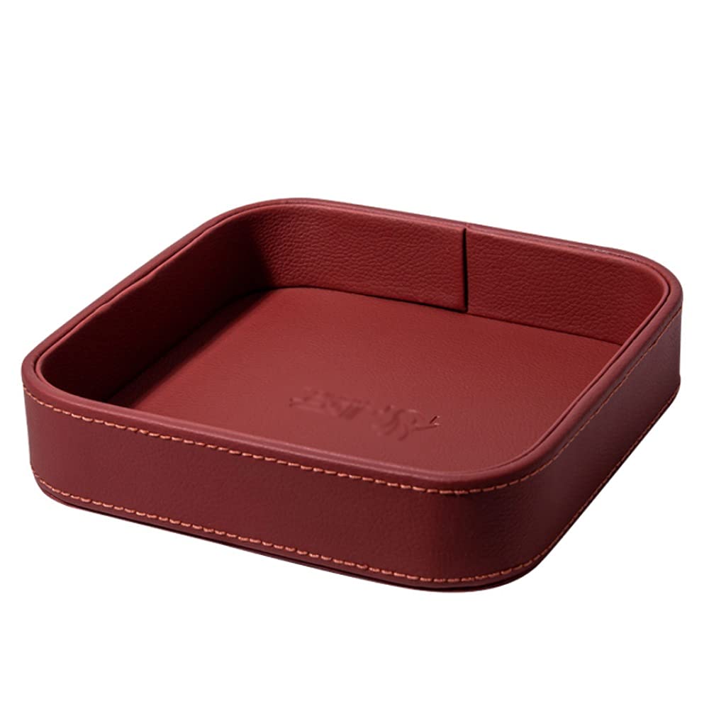 Desktop Storage,Key Wallets Cell Phones Catchall Tray Nightstand Or Dresser Organizer Plate,Change Wallet(Red)