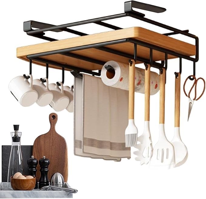 Soporte para toallas de papel de cocina de acero inoxidable, colgador estable de alta gama