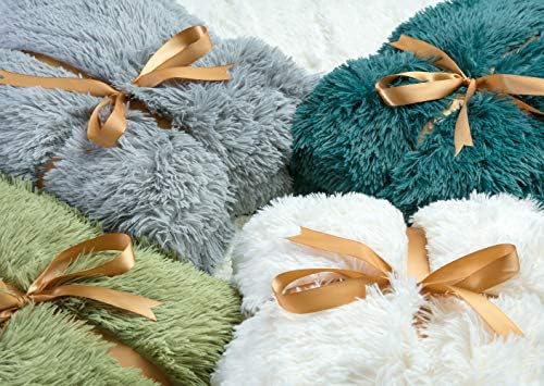 Chanasya Super Soft Shaggy Longfur Throw Blanket | Snuggly Fuzzy Faux Fur Lightweight Warm Elegant Cozy Plush Sherpa Microfiber Blanket | For Couch Bed Chair Photo Props - 60 "x 70" - Grey