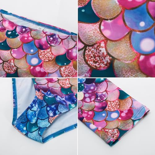 Image of GRACE KARIN Girls Long Sleeve Swimsuit Mermaid Bathing Suit Rash Guard Swimwear 4 Piece Size 5-12