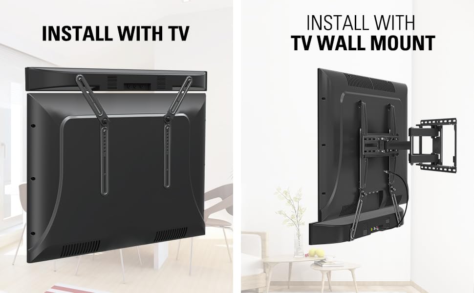 Image of Mounting Dream Soundbar Mount Fits Most Sound Bars Up to 15 lbs, Mounting Soundbar Above or Under TV, Sound Bar Mounting Brackets for TV, Sound Bar Mount with Detachable Extension Plates MD5422