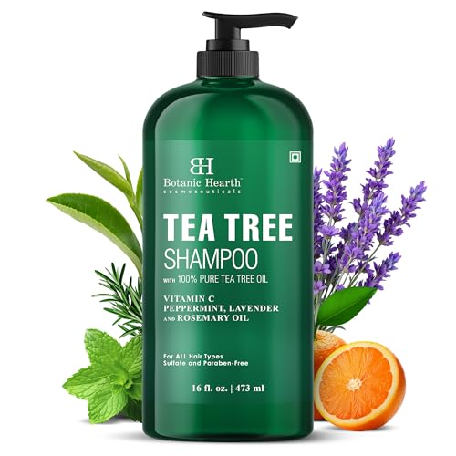Image of Botanic Hearth Tea Tree Shampoo, Vitamin C, Peppermint, Lavender and Rosemary Oil, Fights Dandruff and Dry Scalp, 16 fl oz