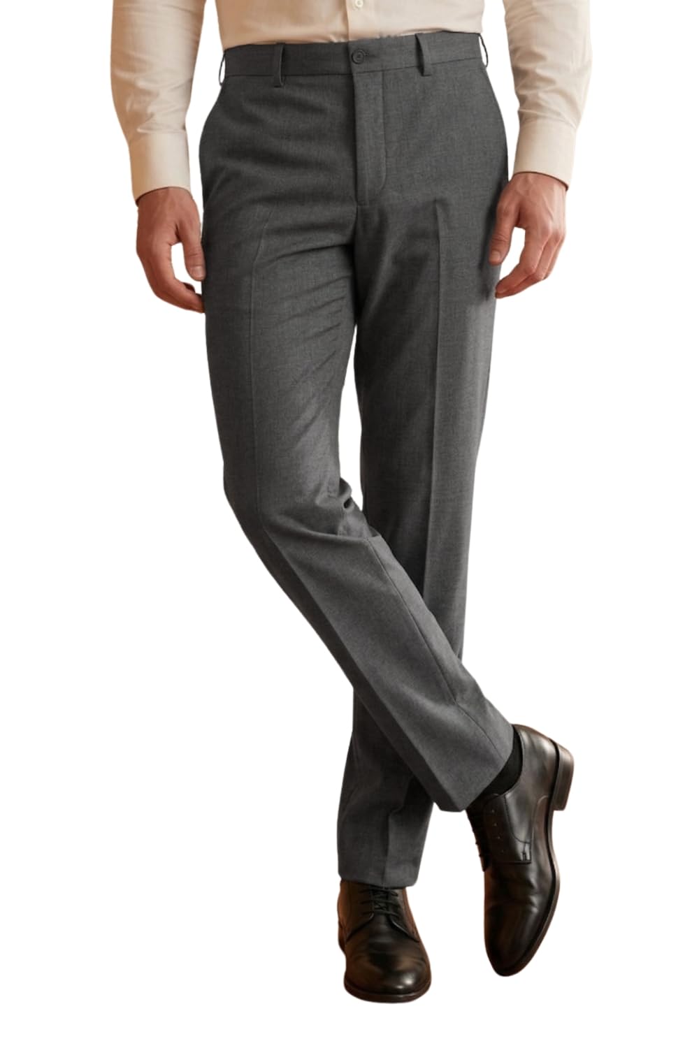 Louis Philippe Men's Slim Fit Classic & Modern Styling Work Ready Textured Formal Trouser