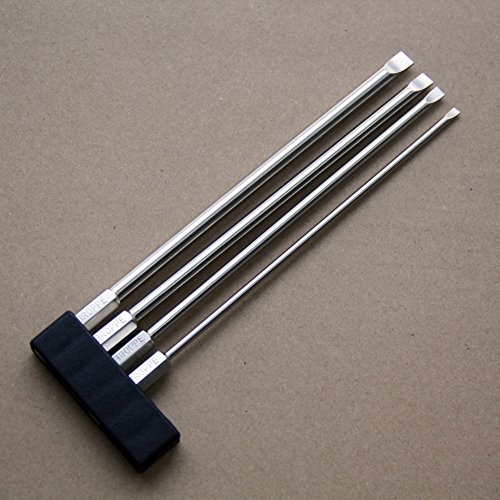 Broppe 4pcs Flat Head Slotted Tip Screwdriver Bit Set 150mm/6 inch Long Magnetic 3mm 4mm 5mm 6mm 1/4 Inch Hex Shank