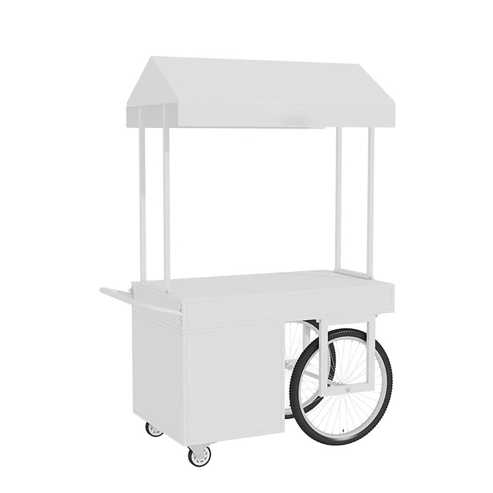 Carrito de Comida Callejero,Móvil de Venta Ambulante de Comida,Almacenamiento Abierto, Gran Capacidad de Carga,Acabado Pintado,para Tiendas minoristas en Calles.(Wit,140 * 70 * 200cm)