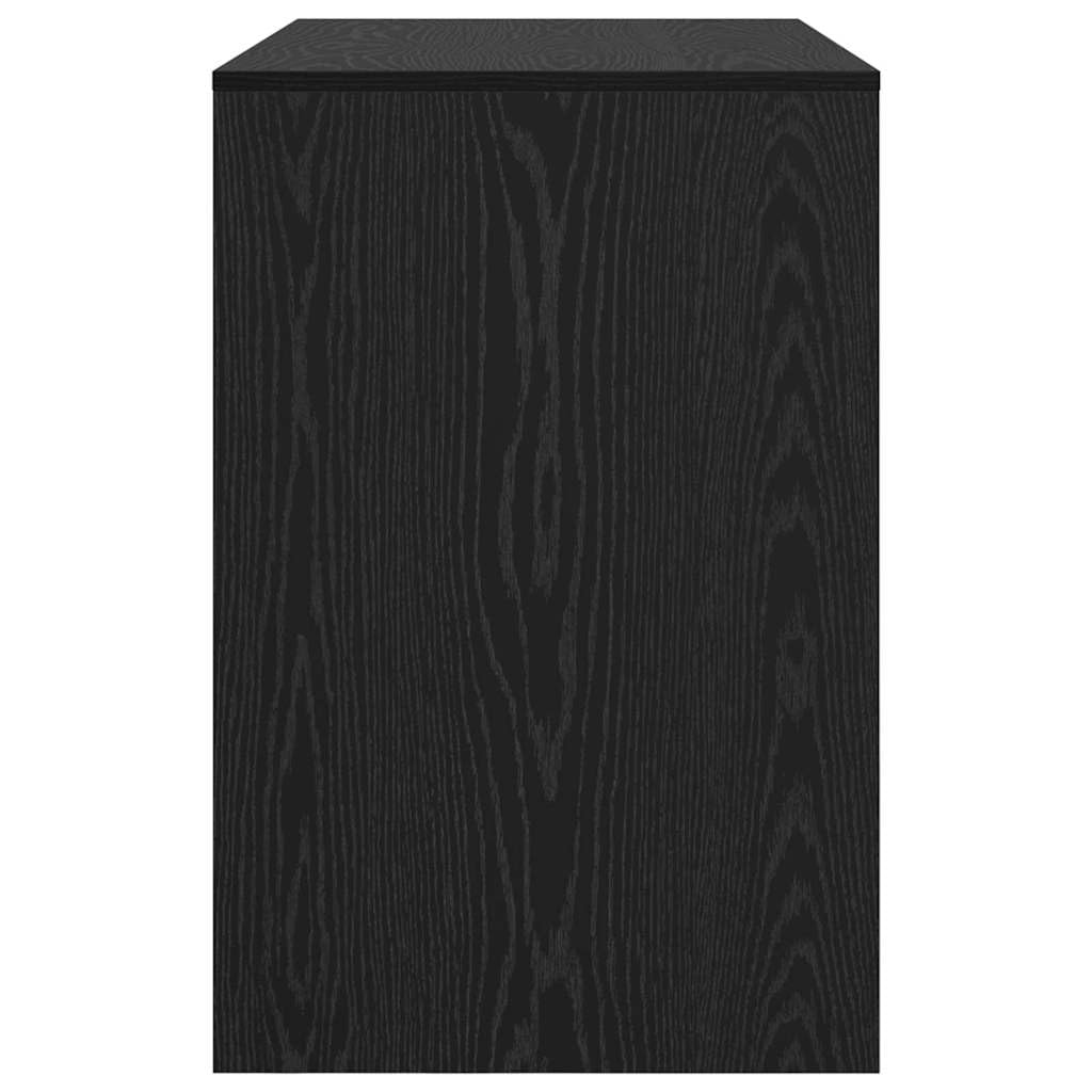 Scrivania con mensola, colore nero, effetto rovere, 102 x 50 x 75 cm, moderna scrivania per computer per casa, ufficio, robusto materiale in legno con spazio di archiviazione