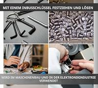 DOJA Industrial | Gewindestifte Madenschrauben | M6 x 8 mm | PACK 25 | Schrauben ohne Kopf | Madenschraube Hex Grub Sechskant | Gewindestift Einschraubmutter | Tuergriff mit Innensechskant – Ansicht 6