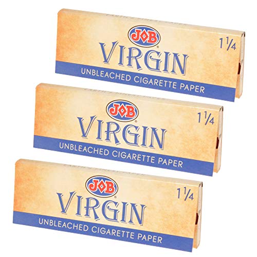 3 x Job Virgin Rolling Papers - 1 1/4-150 Papers Total