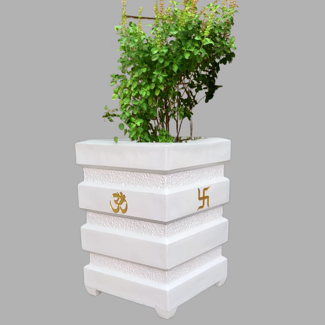 Jaliwala Best Stylish Tulsi Planter 22 Inches Sturdy Polystone Planters for Indoor & Outdoor Planter Pot Set for Home Livingroom & Garden Decor White (B09V83VV58) Amazon Price History, Amazon Price Tracker