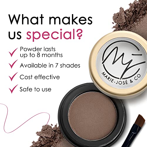 Marie-José & Co Medium Brown Eyebrow Powder, Compact Eyebrow Kit, Easy To Apply Brow Makeup Powder With A Soft Finish For Naturally Looking Brows All Day #TOP5