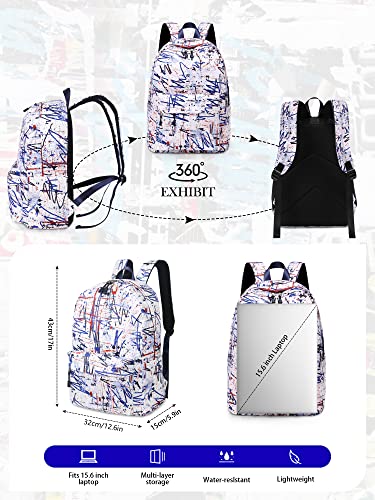Doodle Colorful Boys Backpacks Waterproof Travel Bag Laptop Bookbag For School 16.5 Inch #TOP3