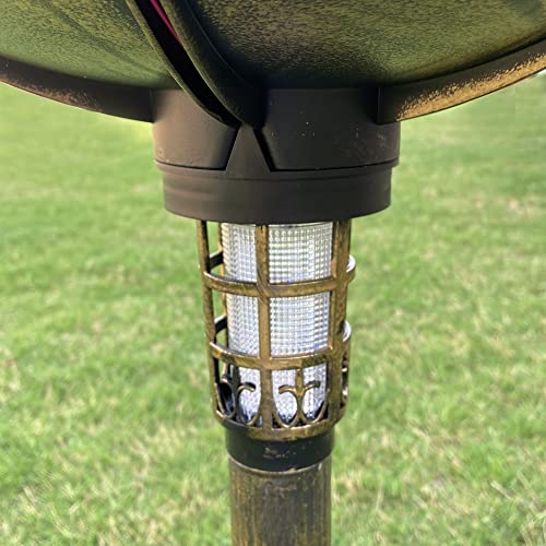 Westcharm 30 Inch Solar Powered Led Lighted Birdbath With Planter Bowl For Outdoors Yard Outside Outdoor Garden Decoration Pedestal Base Stand - Antique Bronze Polyresin Solar Bird Bath With Planter #TOP3