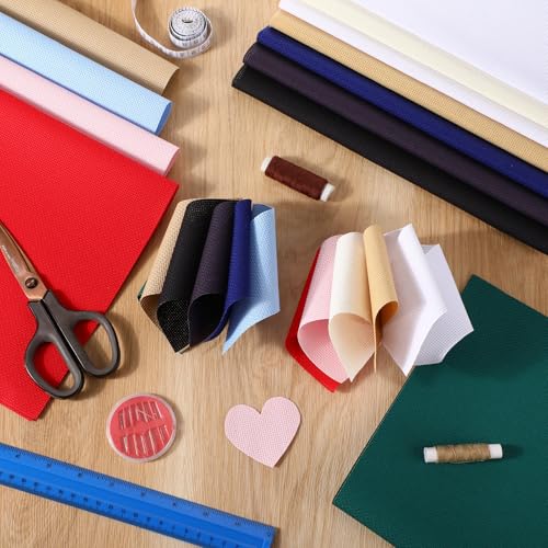 Image of HunnmingRe 12 Pcs Aida Cloth 12 Color 14 Count Cross Stitch Fabric DIY Cross Stitch for Embroidery DIY Handmade Art Craft(12 x 18 Inch)