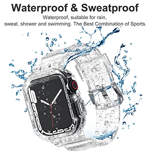 Miimall Clear Strap Compatible with Apple Watch SE Series 8/7/6/5/4/3/2/1 - Image 2
