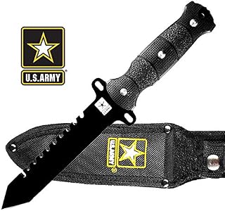 Falcon U.S.Army Licensed Military Tactical Combat Knife, with Saw-Back Spine. for Camping, Hunting