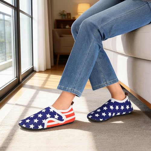 Image of Ibeauti Women Mens House Slippers Lightweight Comfy Barefoot Slipper Socks Rubber Sole House Shoes for Indoor /Outdoor Bedroom Travel