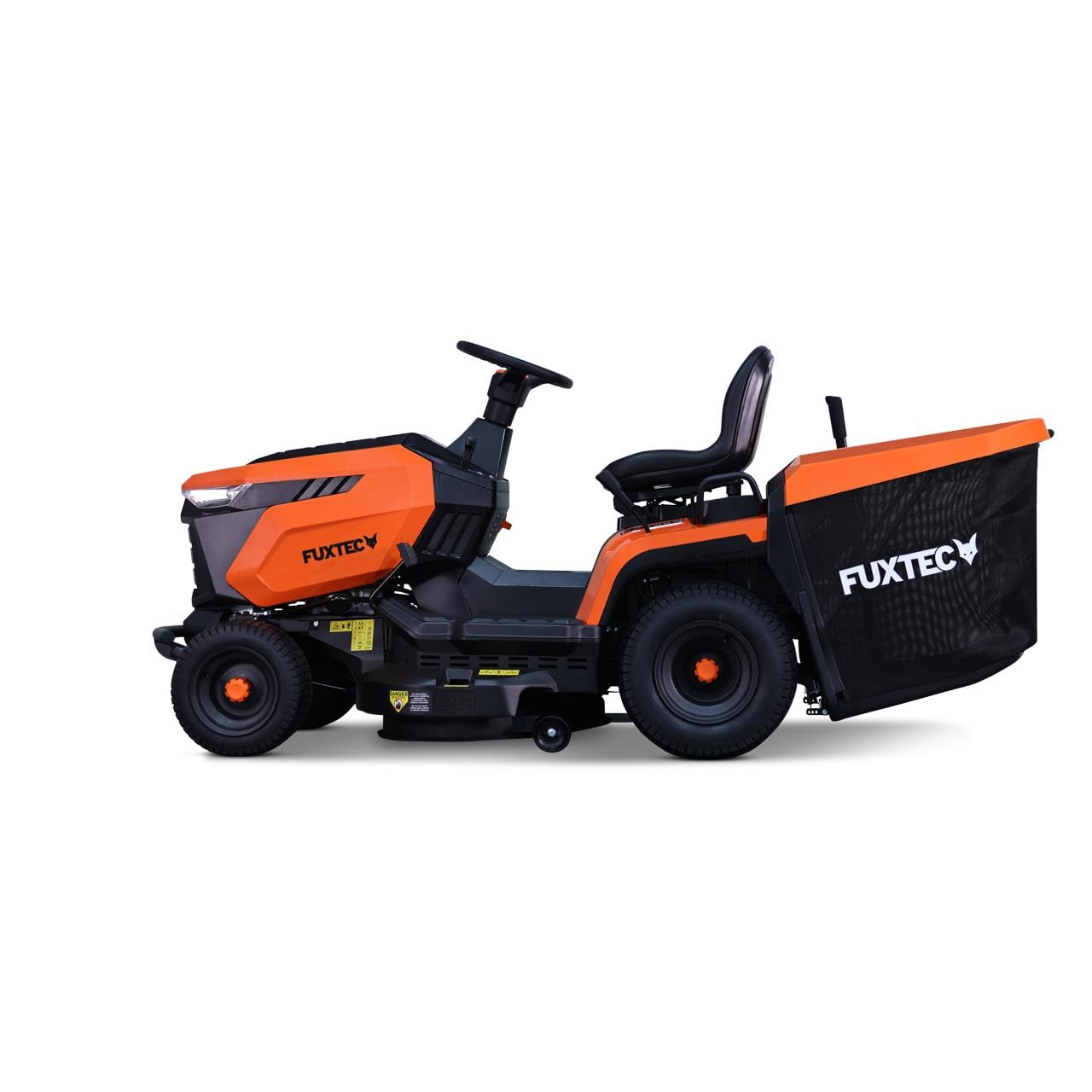 Tractor cortacésped FUXTEC FX-RMT84M, Ancho 83 cm, 6 Alturas, Motor Gasolina, Cambio Manual, recogedor 280 L y función de siega Marcha atrás