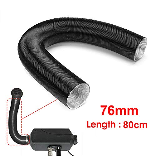 Kisbeibi Warm Heater Duct Pipe Car Air Ducting Hose Vent, Aluminum Foil Heater Hot & Cold Air Ducting(size:76mm,3pcs) - Image 3