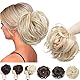 SEGO Haar Extensions Hochsteckfrisuren Haarteil Haargummi Dutt [Große-80g] VOLUMINÖS unordentlicher gewellt 24T613 Aschblond & Bleichblond