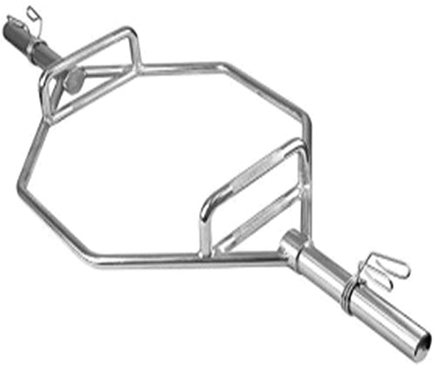 Olympic Solid Deadlift, Weight Lifting, Hex, Trap, Shrug Bar with 2 Spring Locks Weight Lifting Bar ()-image-40