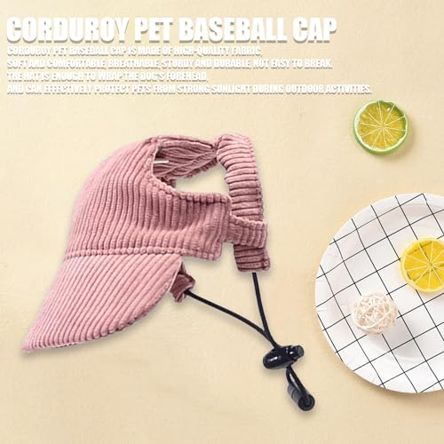 Hunde Baseballmütze, Verstellbar Sommer Sonnenschutz Hut Sonnenhüte mit Ohrlöchern, Haustier Sommer Hut für Welpen Hunde Mütze (Rosa, S)