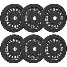 HULKFIT 2-Inch Olympic Rubber Weight Plates Sets, Bumper Plates Set for Strength Training, 10-390LB, Black