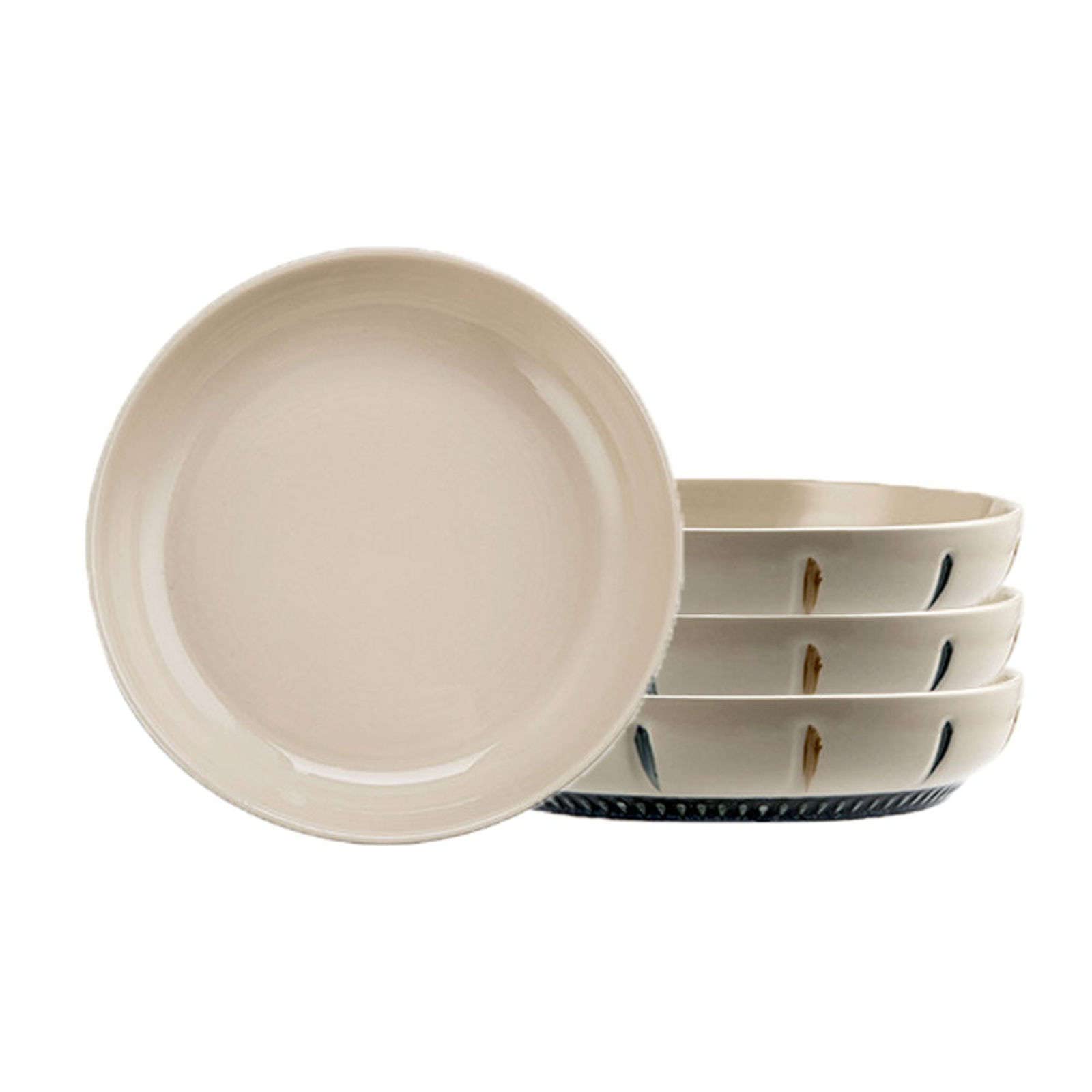 talerz obiadowy, Podzielone talerze obiadowe, talerz Diet Control, zestaw 4, japońskie białe okrągłe ceramiczne na przystawki i desery, sałatki makarony(7inch circle)
