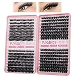 Yomice 540pcs Individual Eyelashes,60 100 120 150D Lash Clusters Eyelash Extensions Thick Russian D Curl DIY Eyelash Extension for DIY at Home(60+100+120+150D)