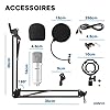 VONYX CMS300S USB Condenser Microphone Kit Podcast Streaming Studio Mic Set with Adjustable Arm Stand, Shock Mount & Pop Filter, Silver #2