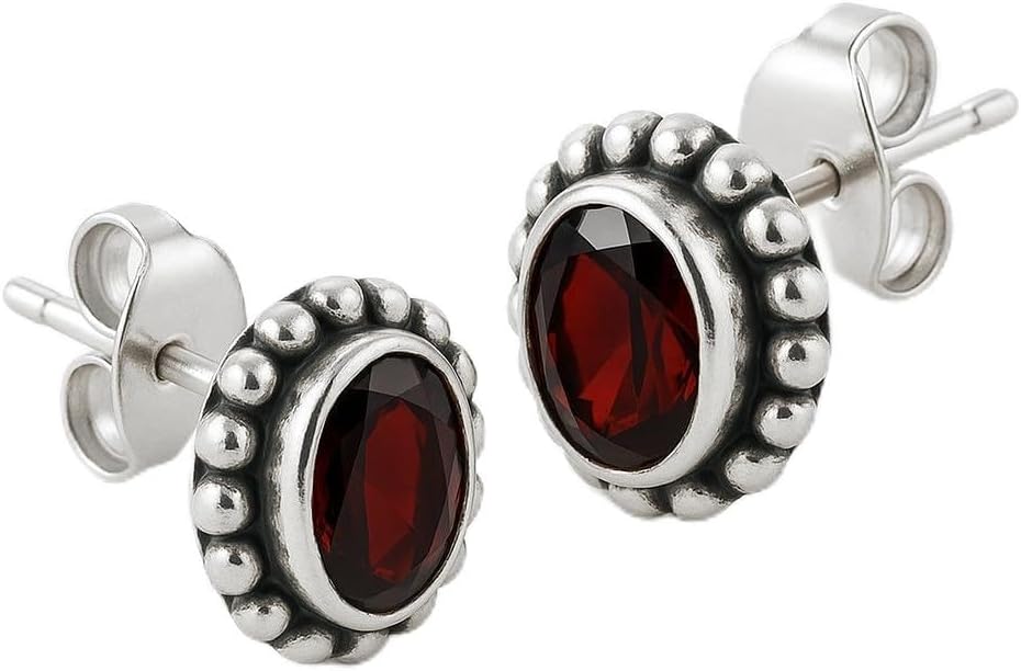 Multi colour gemstone handmade fashion stud earrings for women 925 sterling silver plated gift party jewelry