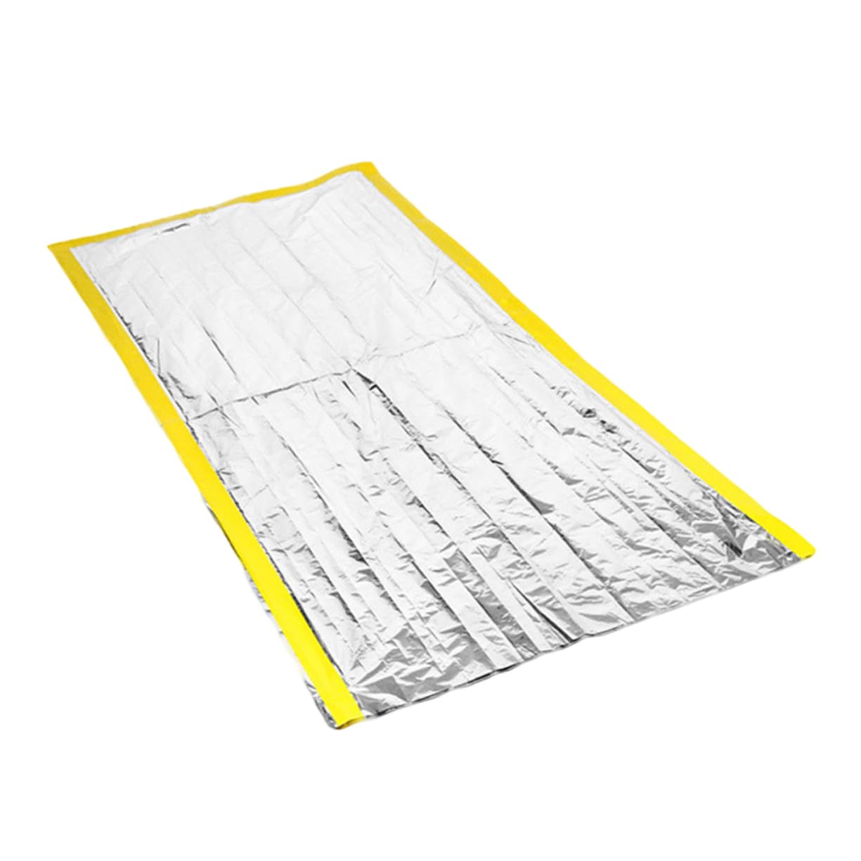 BCOATH Outdoor Portable Emergency Reusable Thermal Survival Bag First Aid Blanket for Camping Hiking and Outdoor Adventures Silver and Yellow