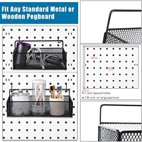 Unittype 4 Pieces Pegboard Baskets With 8 Peg Board Hooks Pegboard Wall Organizer Storage Pegboard Bins For Garage Workbench Kitchen Office Craft Room Wall Mount Organizer Accessories thumb #2