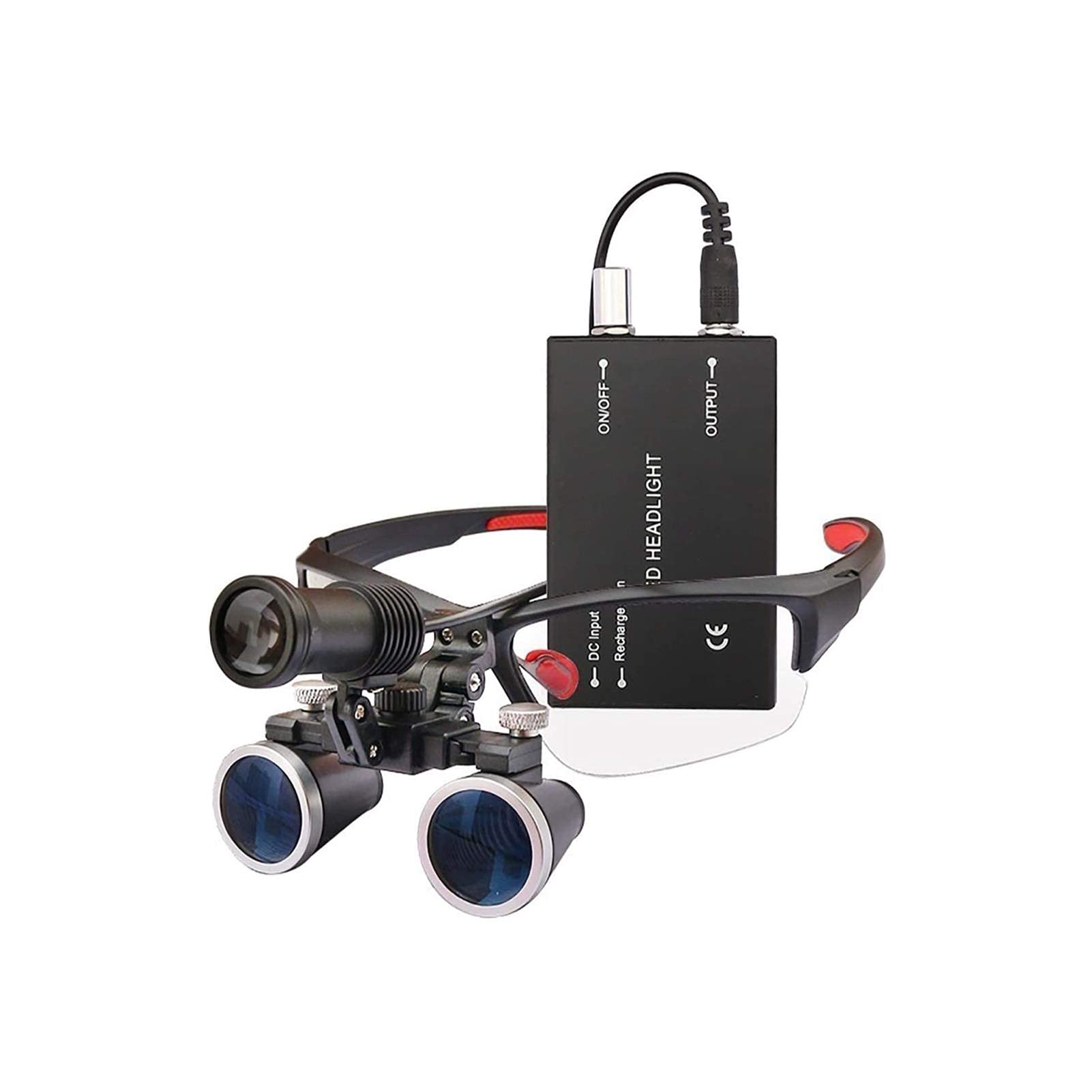 asdchZen Dental Loupes,Head Mountlighted Magnifying Glasses,Surgical Loupes 2.5X / 3.5X 420 Mm Dental Loupe Binocular Magnifier Dental Glasses Surgical Operation Spotlight Head Light L
