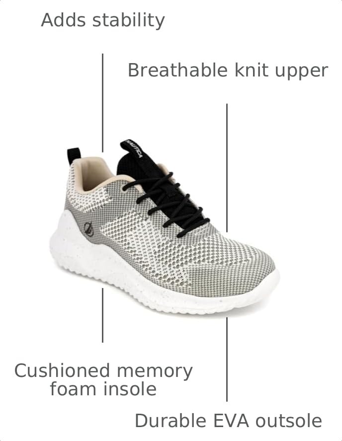 Image of Nautica Women's Casual Fashion Sneakers - Comfortable Walking Shoes with Knit Upper and Cushioned Support