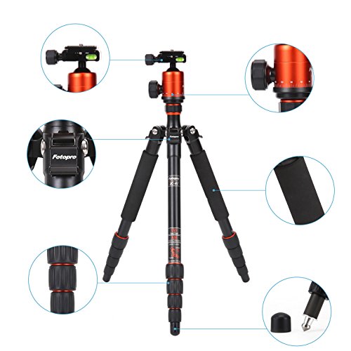 Fotopro Dslr Tripod 54 Inch 360 Panorama Ball Head Quick Release Plate Aluminum Lightweight Camera Tripod For Travel And Work,X4I+ #TOP3