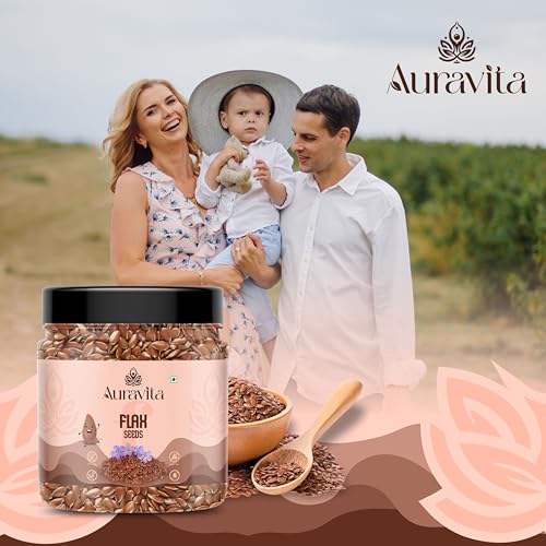 Image of Auravita Premium Flax Seeds 250 Gram Natural Raw Flax seeds for Eating High Dietary Fiber Alsi Seeds Rich in Magnesium