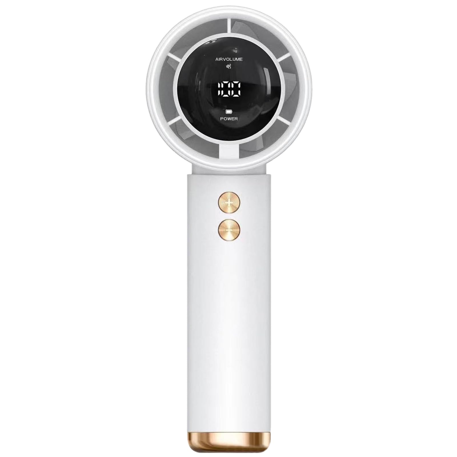 Portable Handheld Fan, High Speed Turbo Mini Fan 100 Speeds, Digital Display, 3000mAh Battery Rechargeable Personal Fan, Up to 15H Cooling Time, Powerful Small Fans for Outdoor Camping Travel (White)