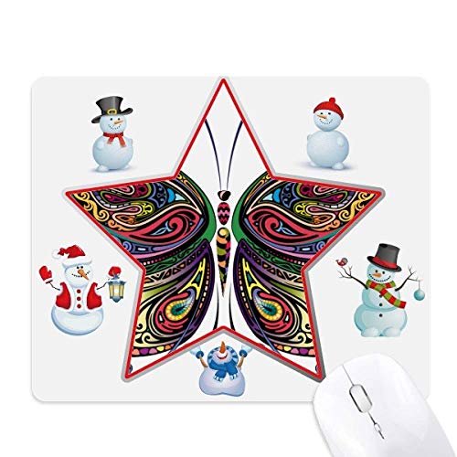 Tapis de souris Bonhomme de Neige Papillon coloré étoiles décoration de table Noël