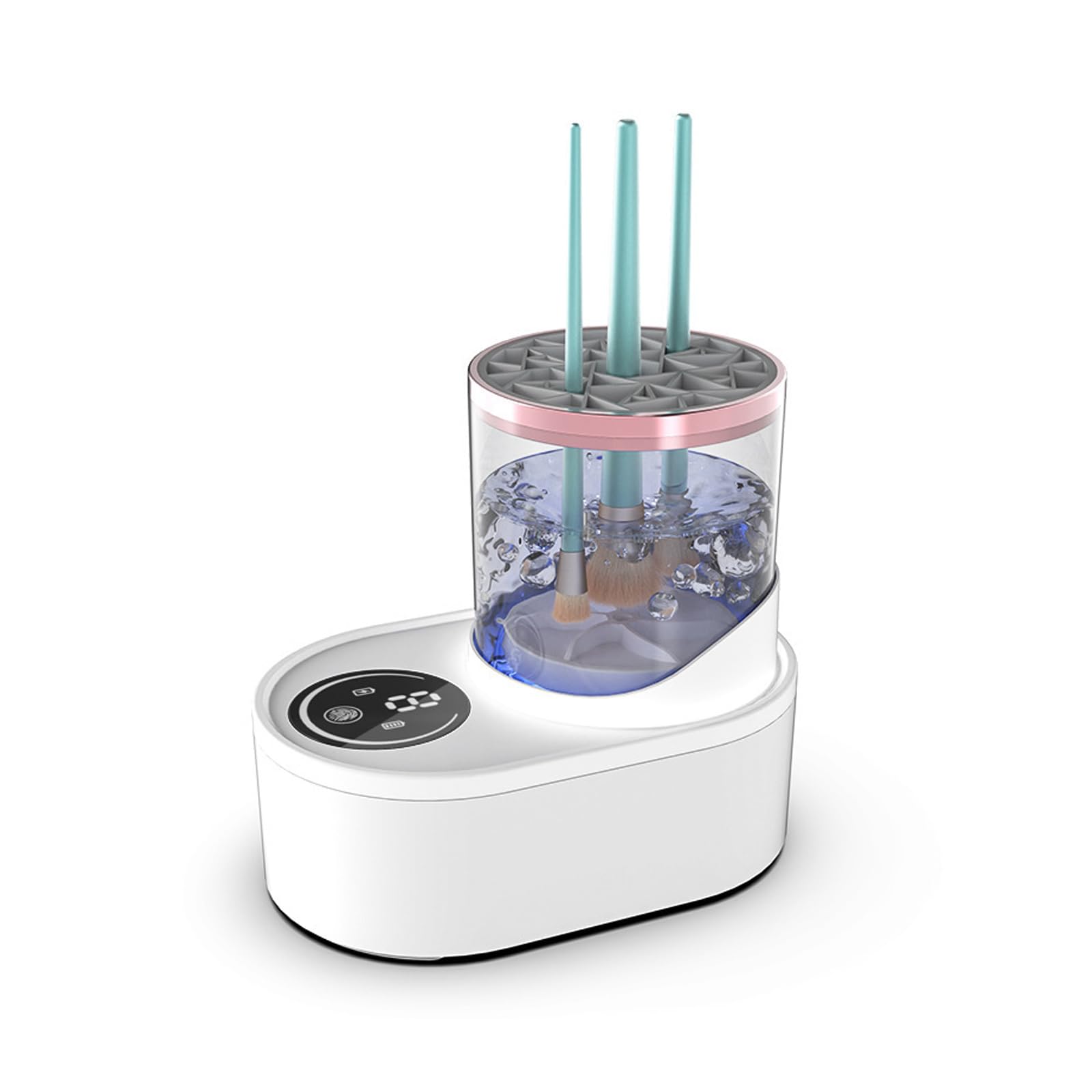 Lavadora de brochas recargable con cuenco extraíble para un secado rápido y fácil mantenimiento, limpiador eléctrico de brochas de maquillaje